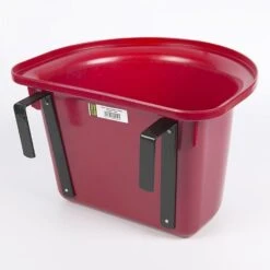 Lightweight Portable Hook Over Manger Bucket Red